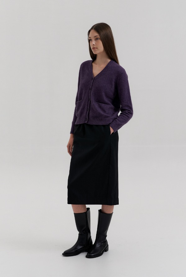 cashmere h line skirt-black