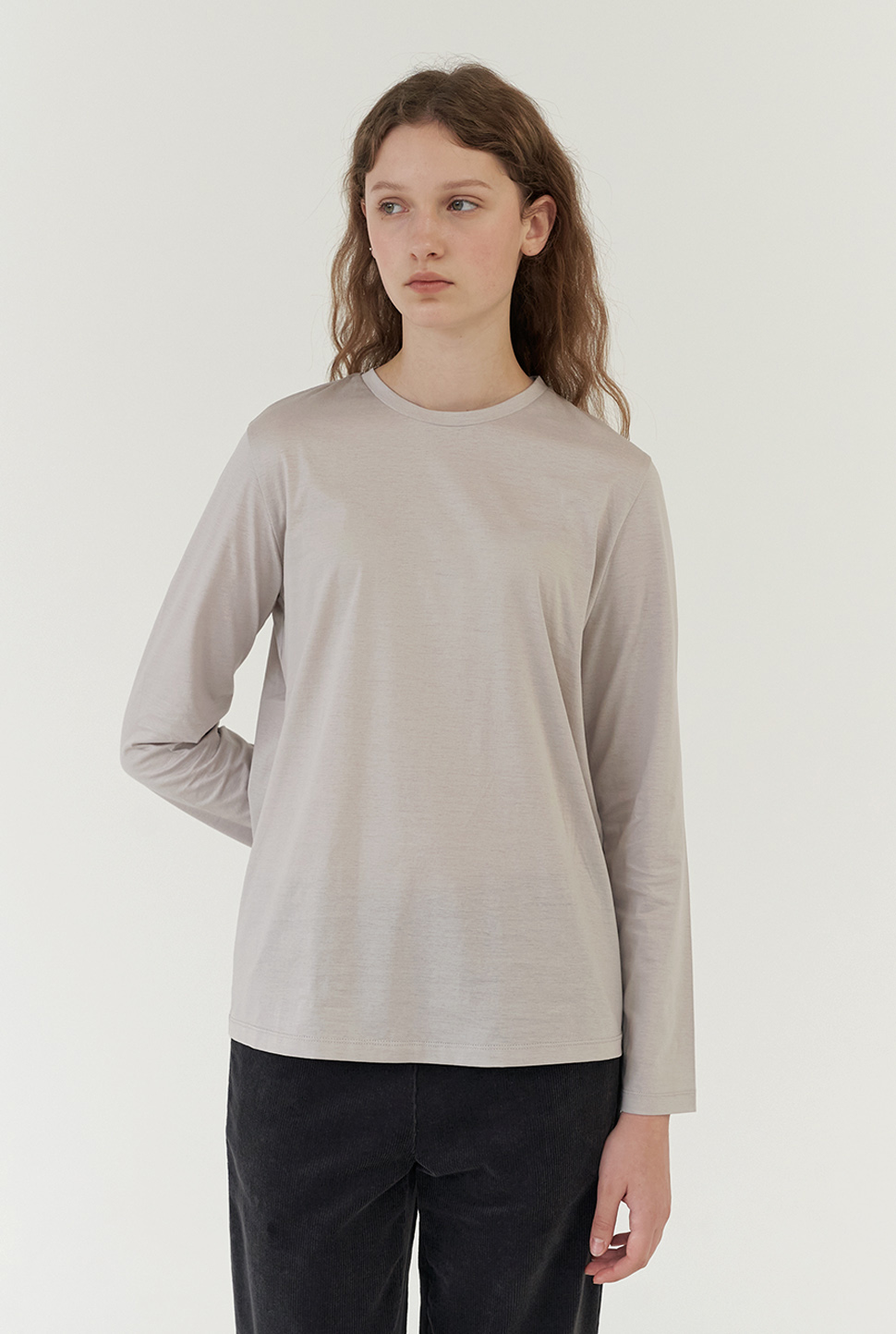 silket cotton T-shirts-light grey